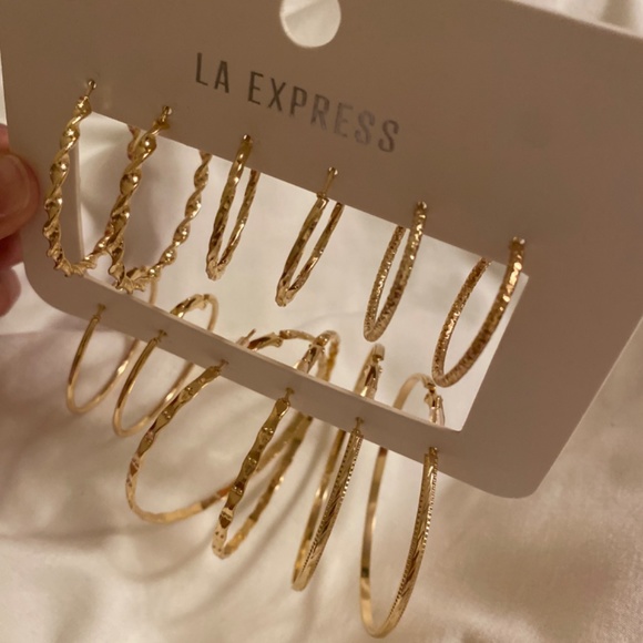 Hoop Earrings Gold and Silver - Picture 4 of 4